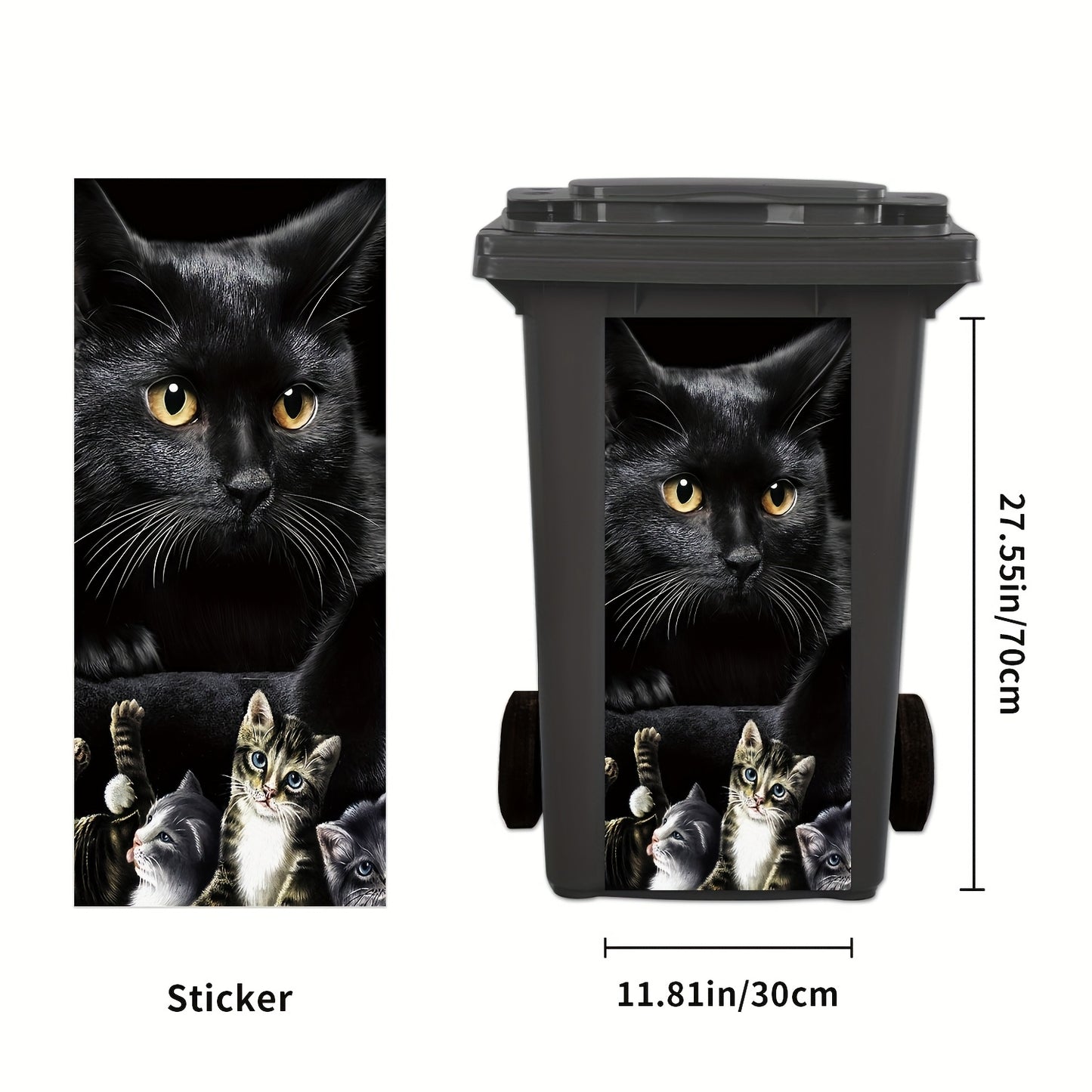 Container sticker Zwarte kat en kittens | PRE-ORDER