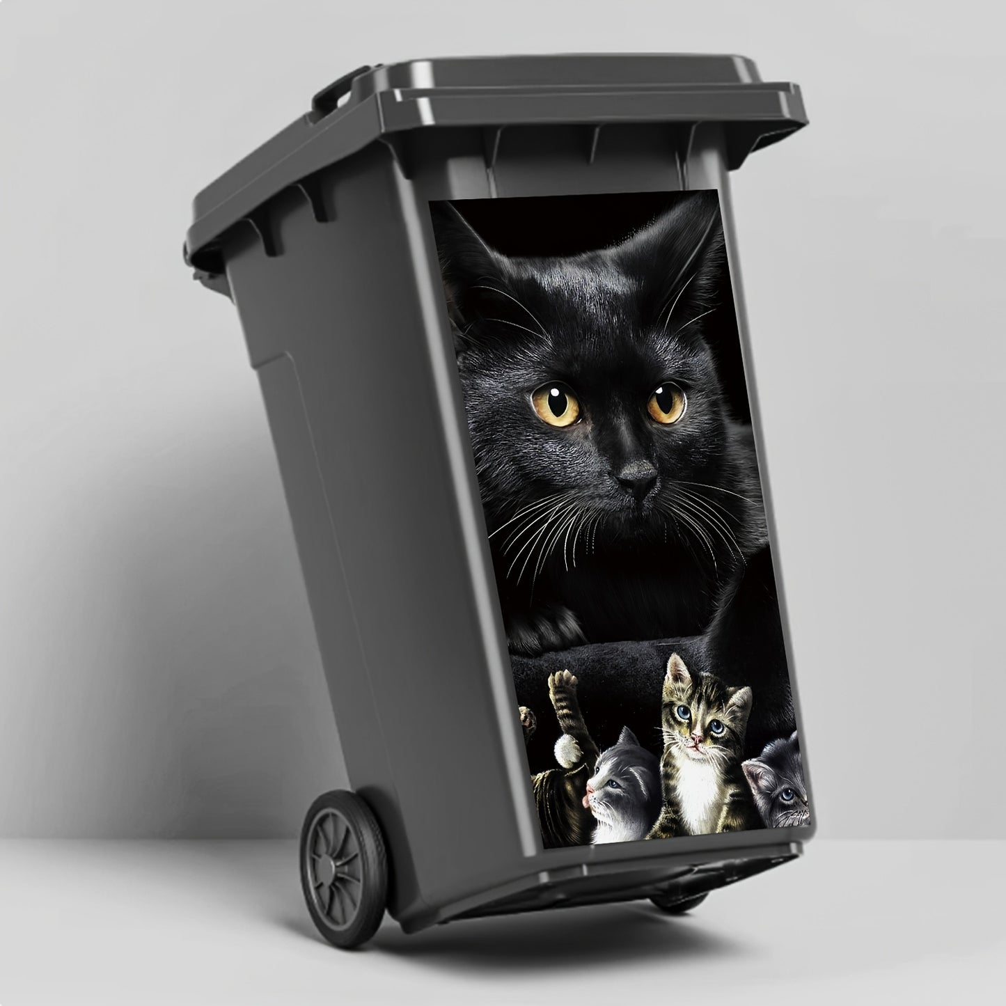 Container sticker Zwarte kat en kittens | PRE-ORDER