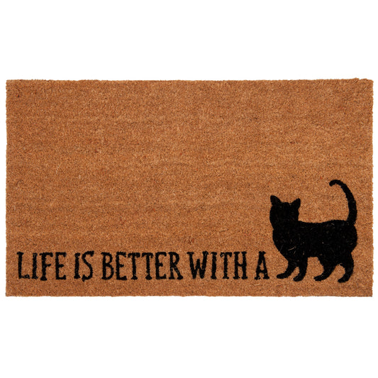 Deurmat poes LIFE IS BETTER WITH A 🐈‍⬛