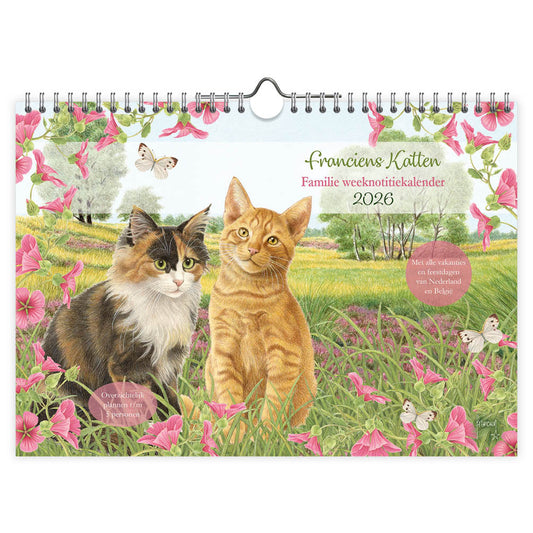 FamilieWEEKnotitiekalender Franciens katten oblong 2026