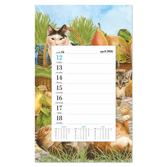 Franciens Katten Weekkalender op schild Fruitmand 2026