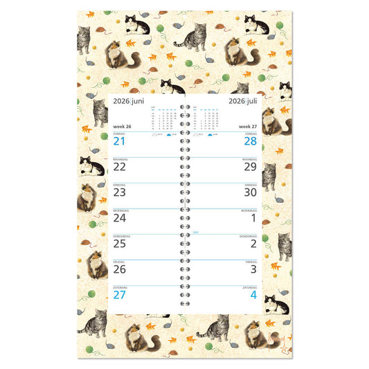 Franciens katten Weekplanner op schild Speeltijd 2026