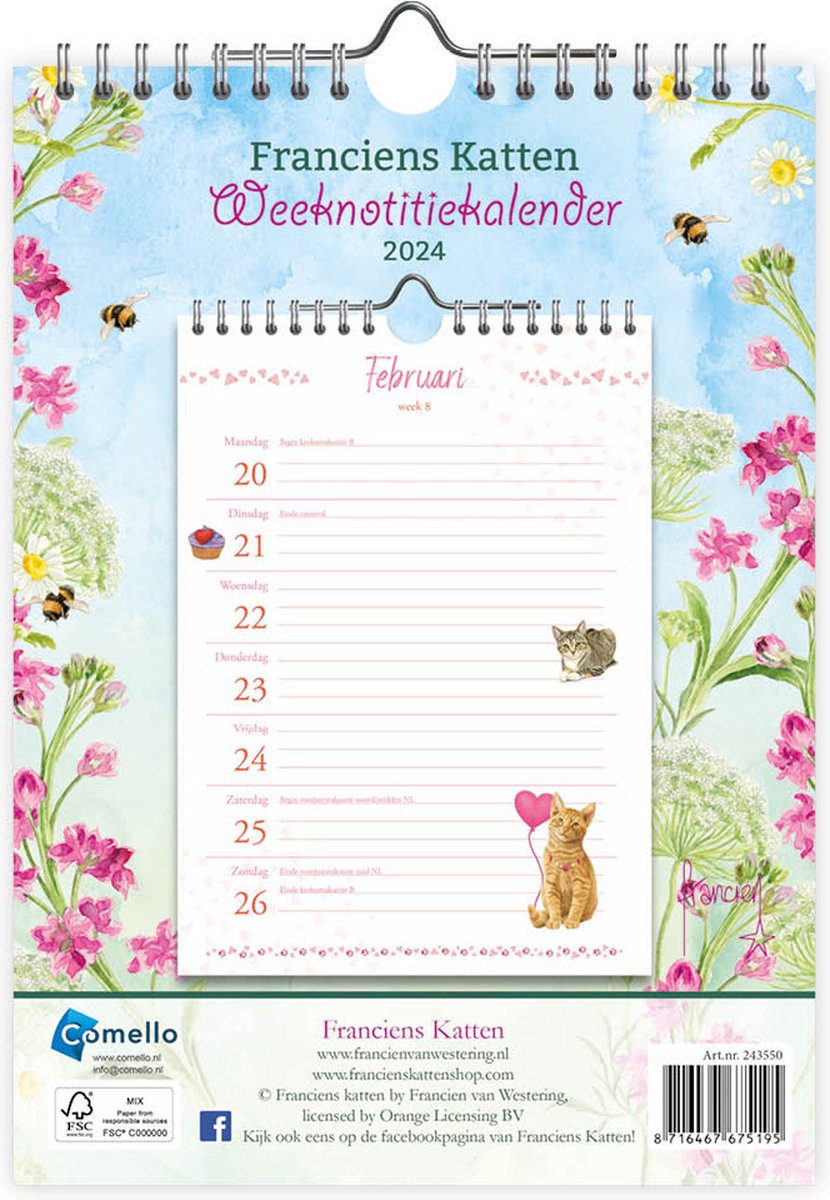 Franciens Katten WEEKnotitie kalender 2024 Diesel