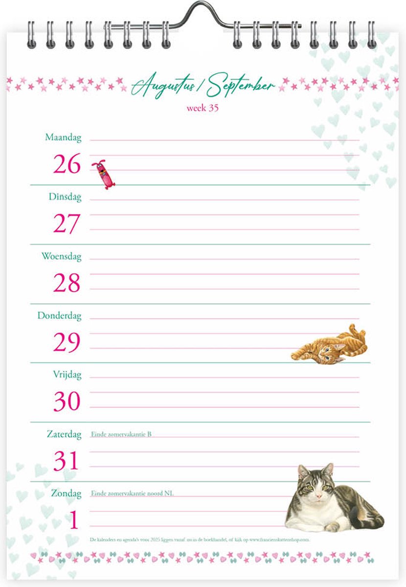 Franciens Katten WEEKnotitie kalender 2024 Diesel