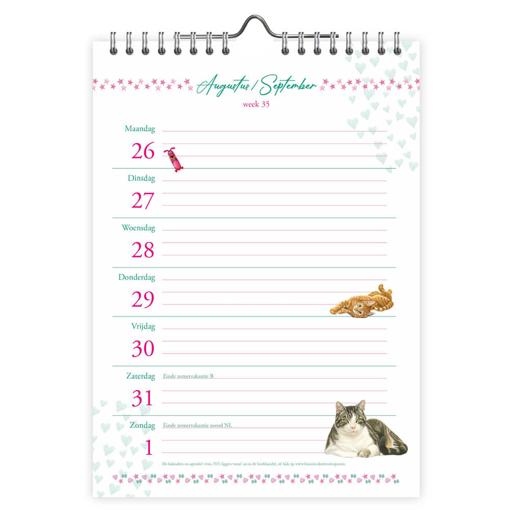 Franciens Katten WEEKnotitie kalender 2024 Sjors