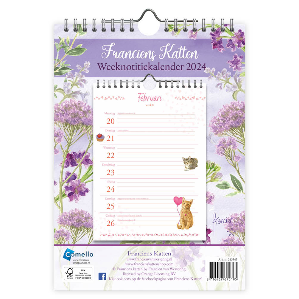 Franciens Katten WEEKnotitie kalender 2024 Wanda