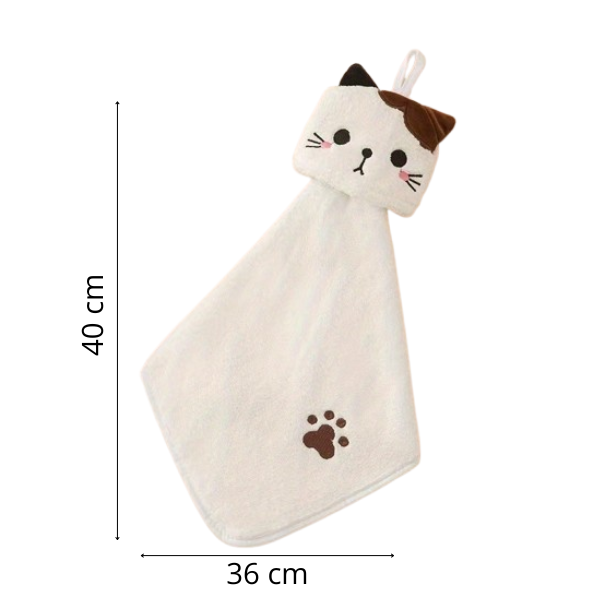 Handdoek kat Wit “Kattenkoppie”