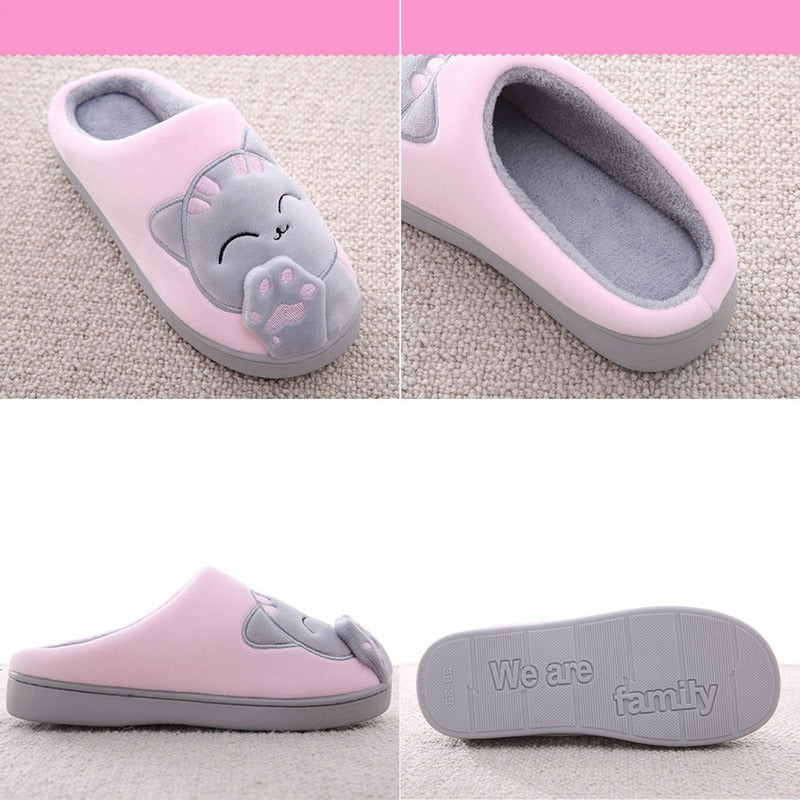 The Happy Cat Shop | Katten pantoffels met antislip zolen | Roze