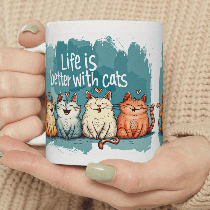 Mok katten “Life is better with cats”