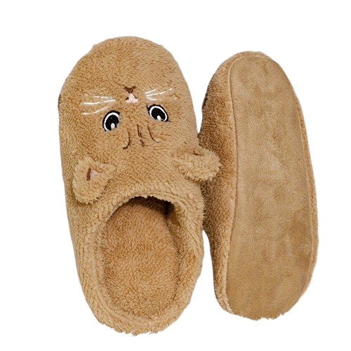 Katten sloffen Kaki “Miauw”