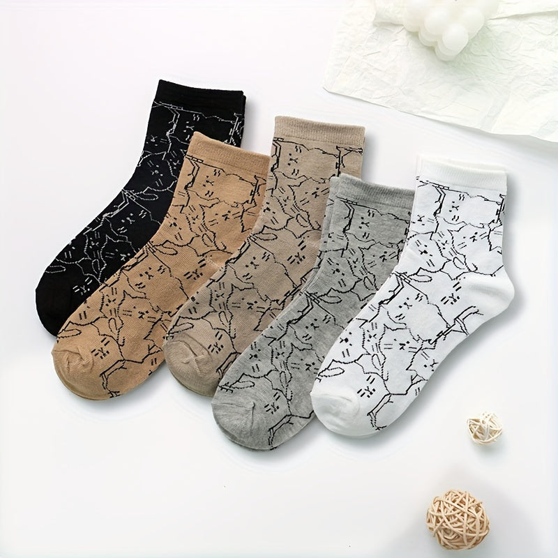 Sokken kattenprint 5 paar “The Cats” | PRE-ORDER