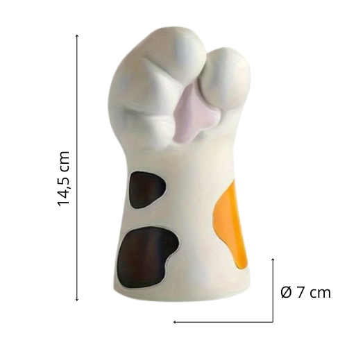 Katten-vaas-kattenpoot-14,5cm-bruin-zwart-gevlekt