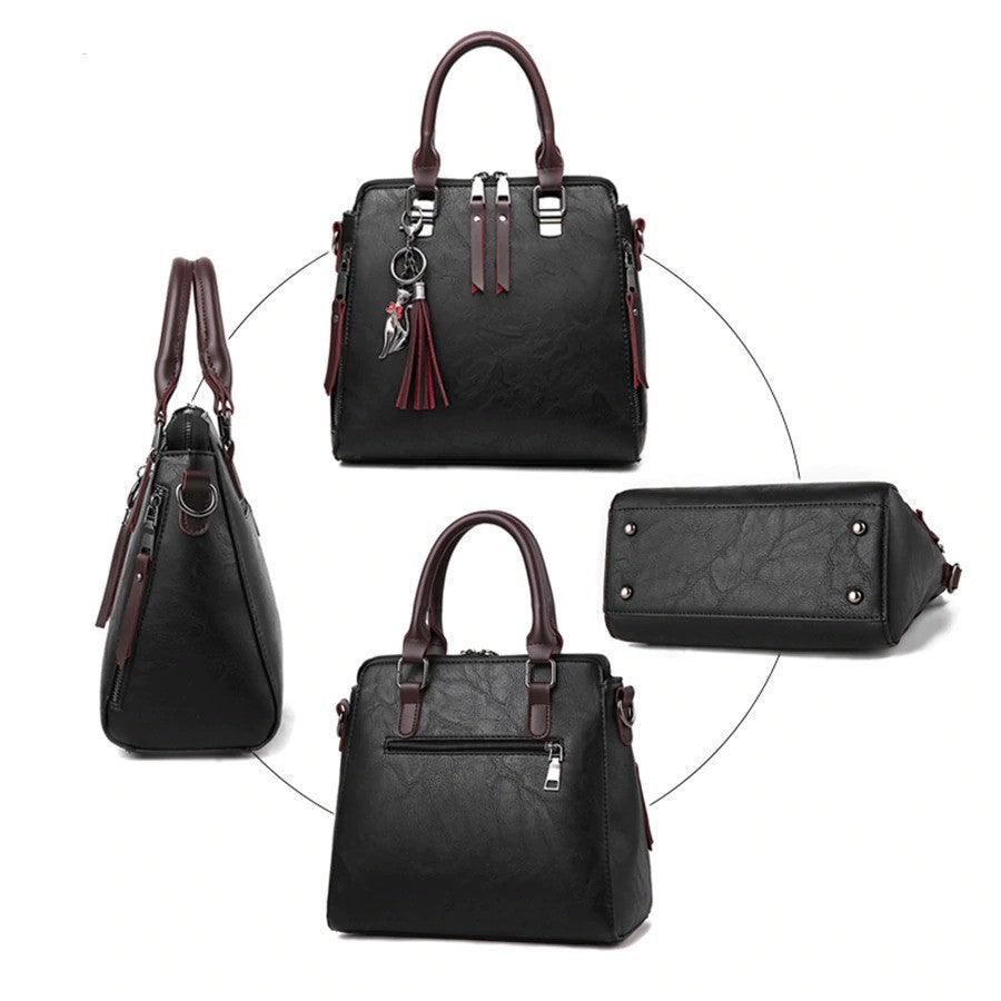 Katten schoudertas Vintage | Donker Roze