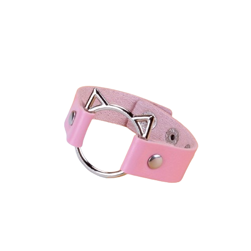 Roze armband kattenkop