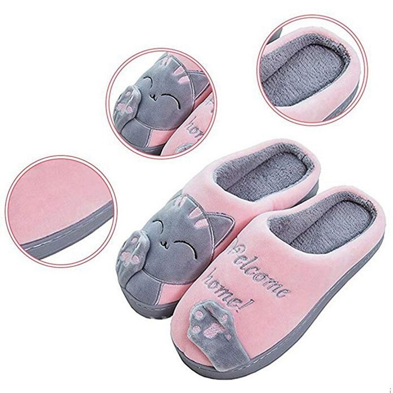 The Happy Cat Shop | Katten pantoffels met antislip zolen | Roze