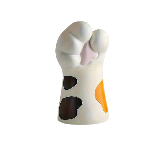 Kattenpoot-katten-vaas-14,5cm-bruin-zwart-gevlekt