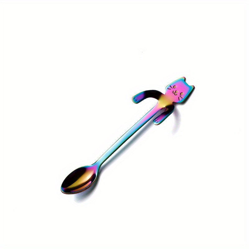 Katten theelepel Regenboog "Just Chilling" | 4 stuks