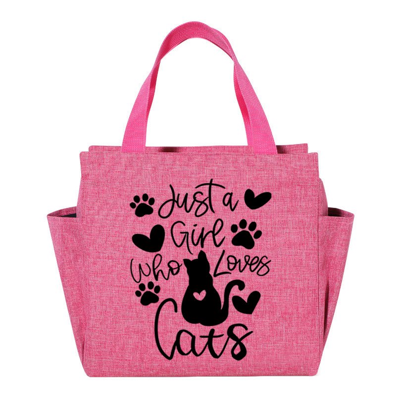 Koeltas roze “Just a girl who loves cats” | PRE-ORDER