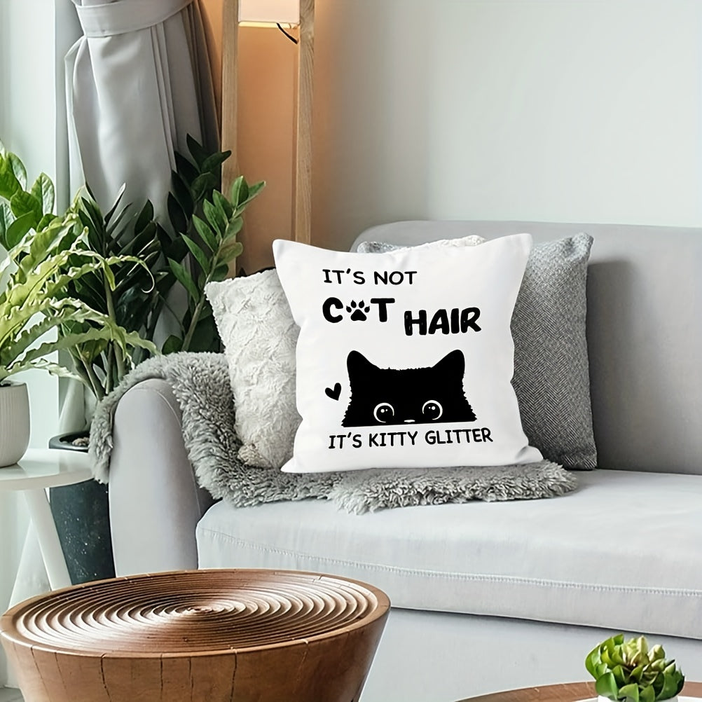 Katten kussenhoes “It’s not cat hair, It’s kitty glitter” | PRE-ORDER