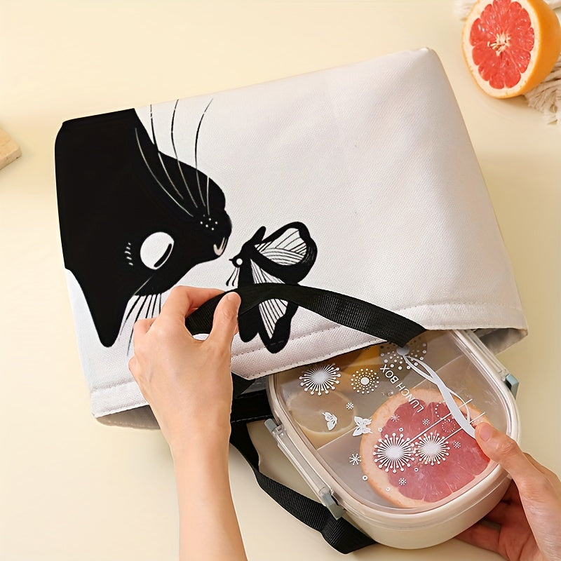 Koeltas / lunchtas zwarte kat en vlinder