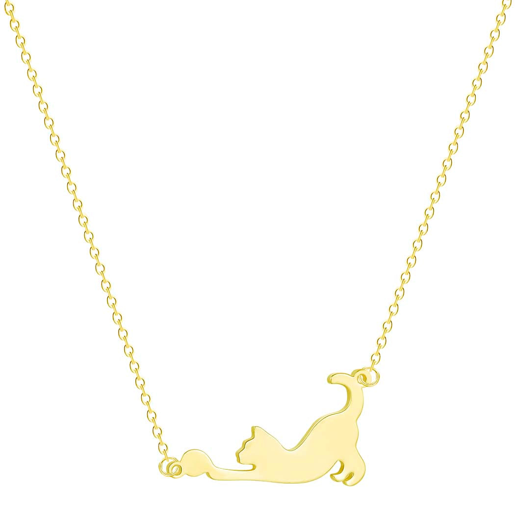 Poezen ketting goud “Let’s play”