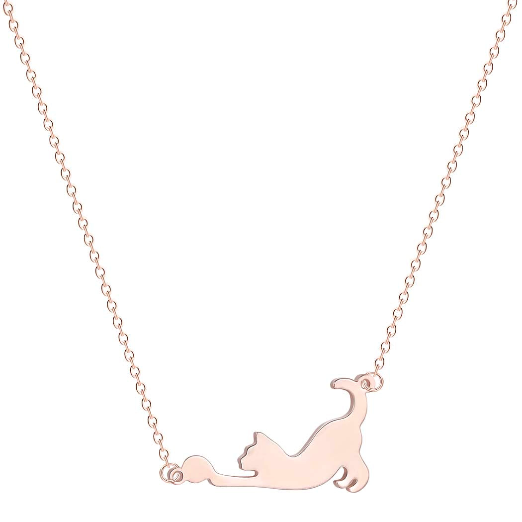 Poezen ketting rosé goud “Let’s play”
