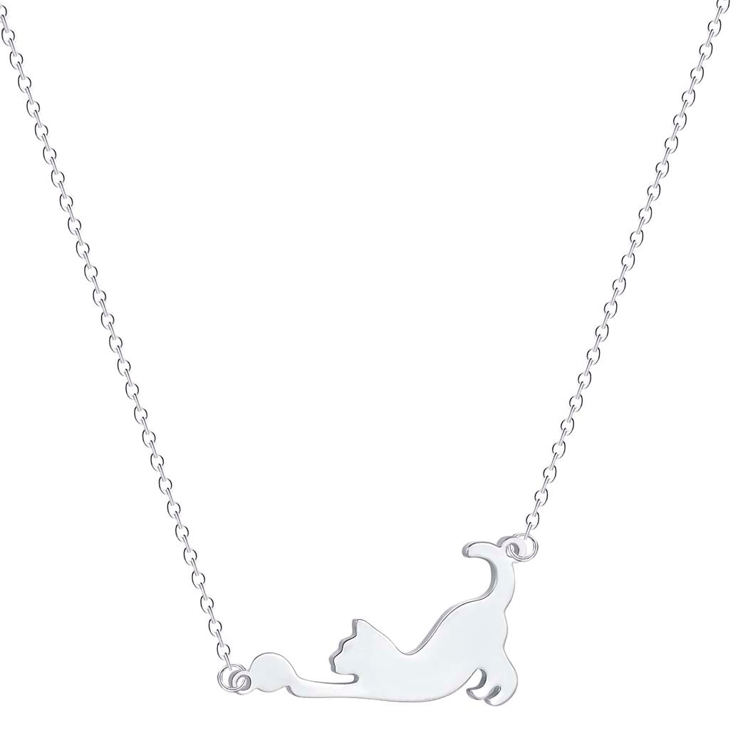 Poezen ketting zilver “Let’s play”