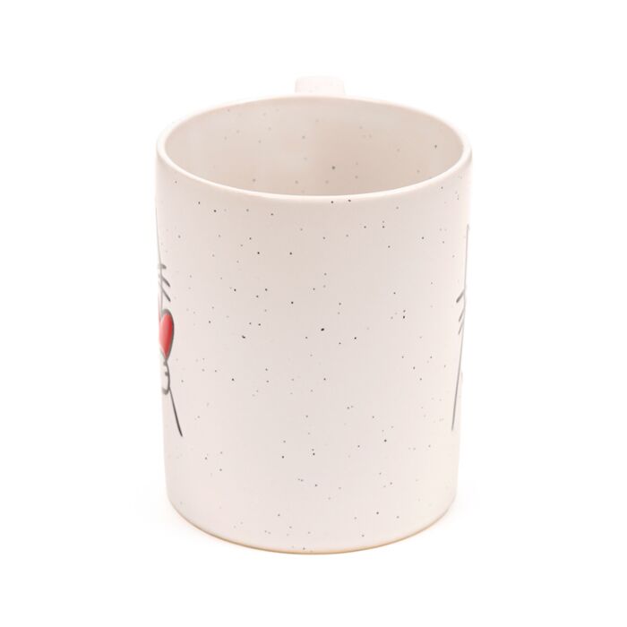 Mok met Kat en Hart – 500 ml Stoneware