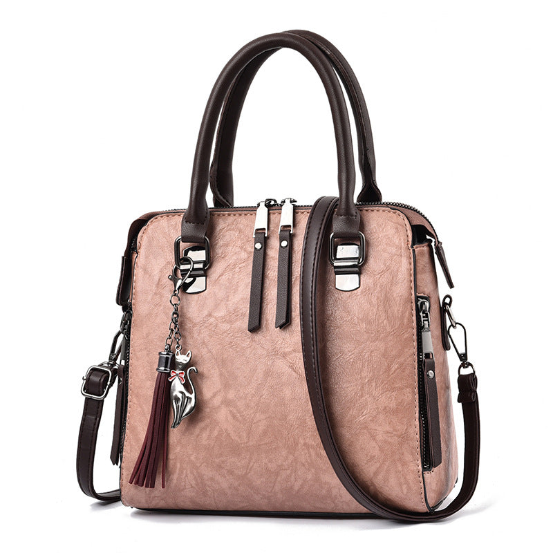 Katten schoudertas Vintage | Licht roze