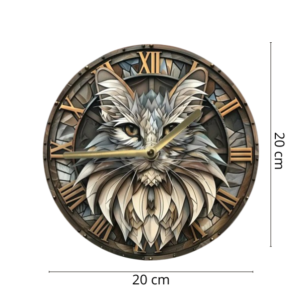 Stille kattenklok bruin- en goudtinten rond 20 cm Maine Coon