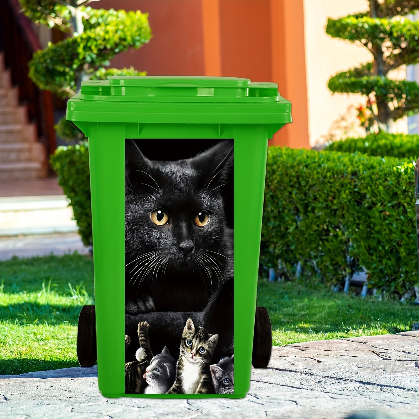 Container sticker Zwarte kat en kittens | PRE-ORDER