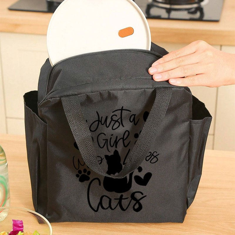 Koeltas zwart “Just a girl who loves cats” | PRE-ORDER