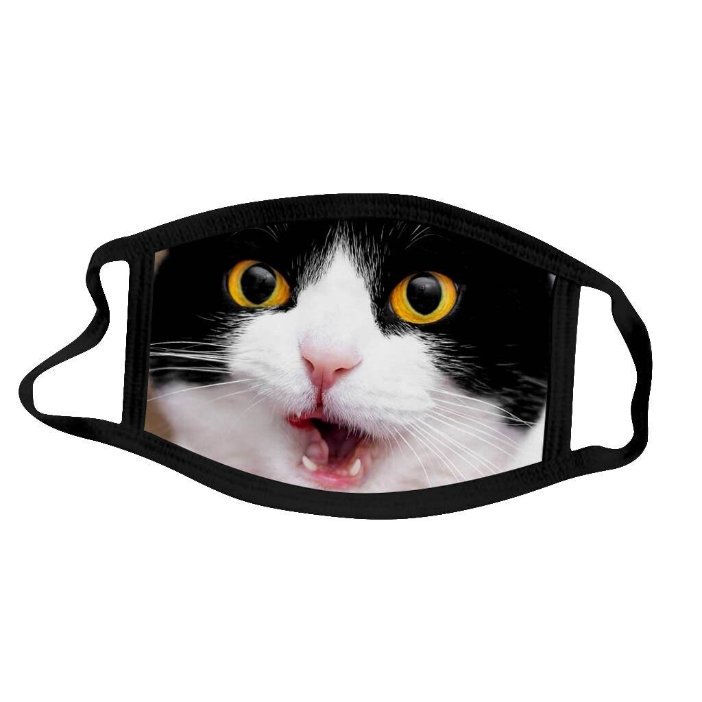 Katten mondkapje zwart witte kat | Miauwww