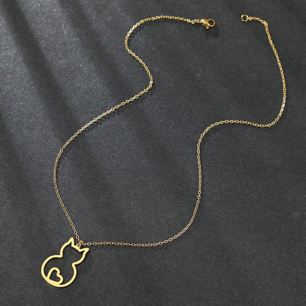 Ketting hart in kat goud "Charmy"