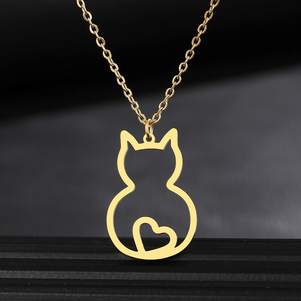 Ketting hart in kat goud "Charmy"