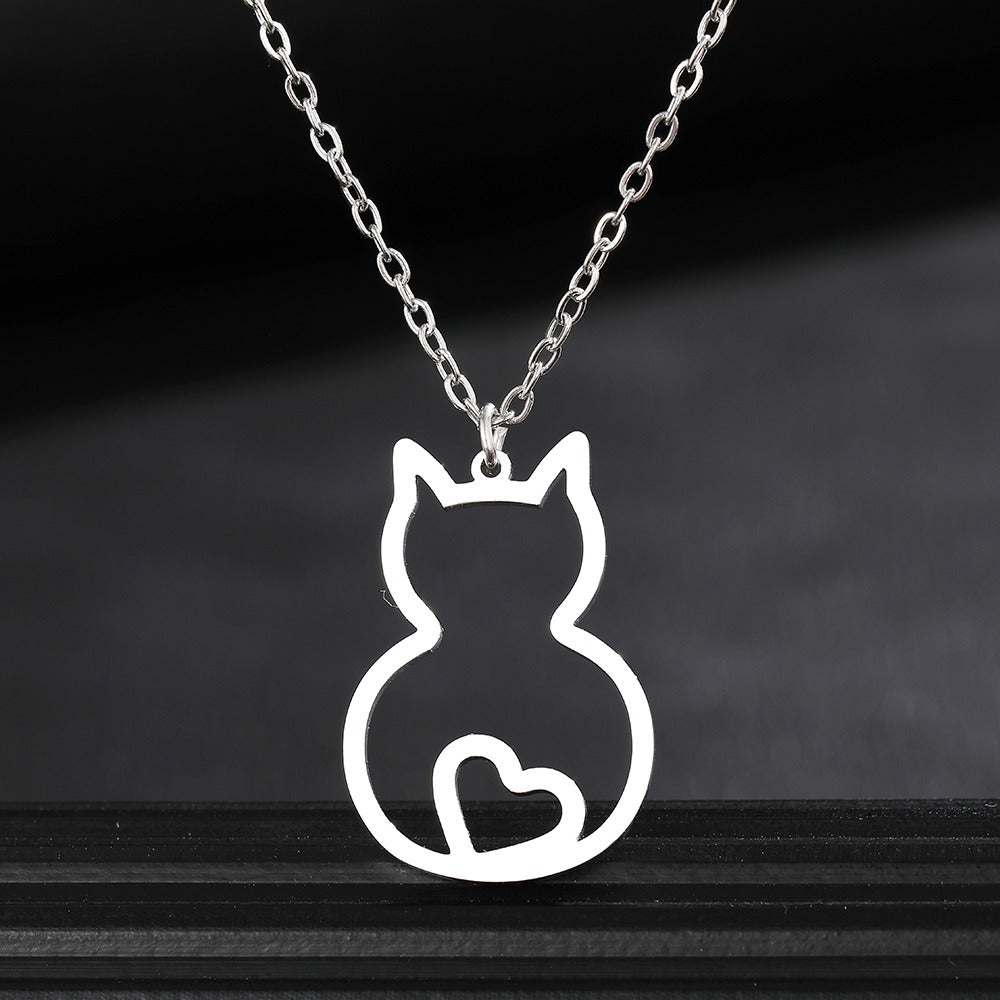 Ketting hart in kat zilver "Charmy"