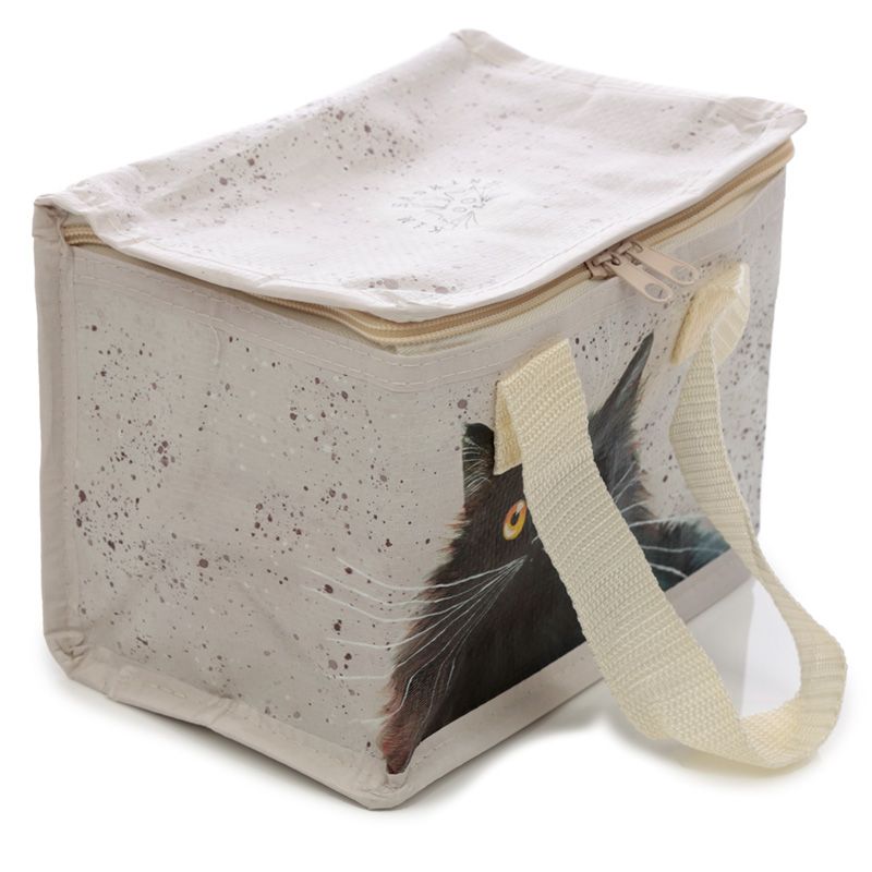Katten koeltas wit met zwarte kat