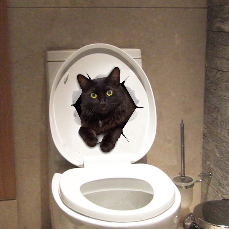 Katten 3D sticker zwarte kat “Black Beauty”. 3D-effect laat het lijken alsof de kat eruit komt. Perfect voor op muren, koelkasten en keukenkastjes.