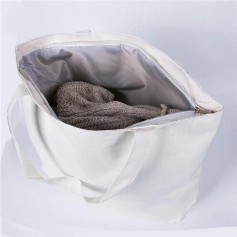 Katten strandtas / shopper | Wit