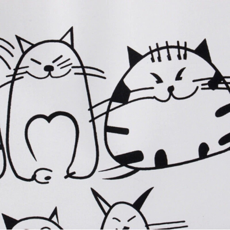 Katten strandtas / shopper | Wit