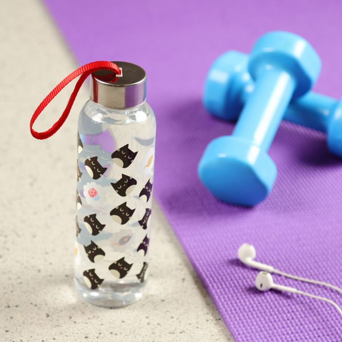 Waterfles met schroefdop en polsband | Feline Fine