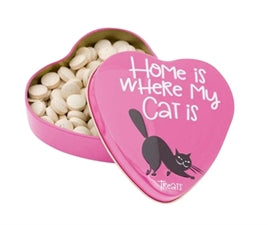 Gistsnoepjes kat 60 gram in blik "Home is where my cat is"