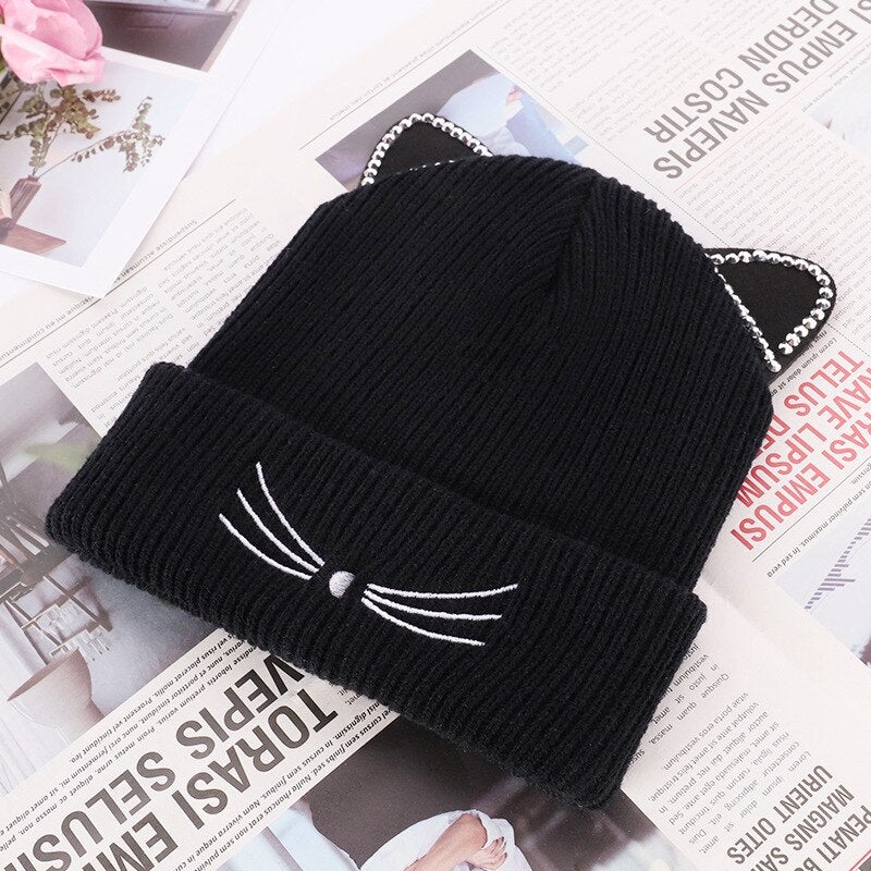 The Happy Cat Shop | Katten muts/beanie Zwart | Luxury Cat