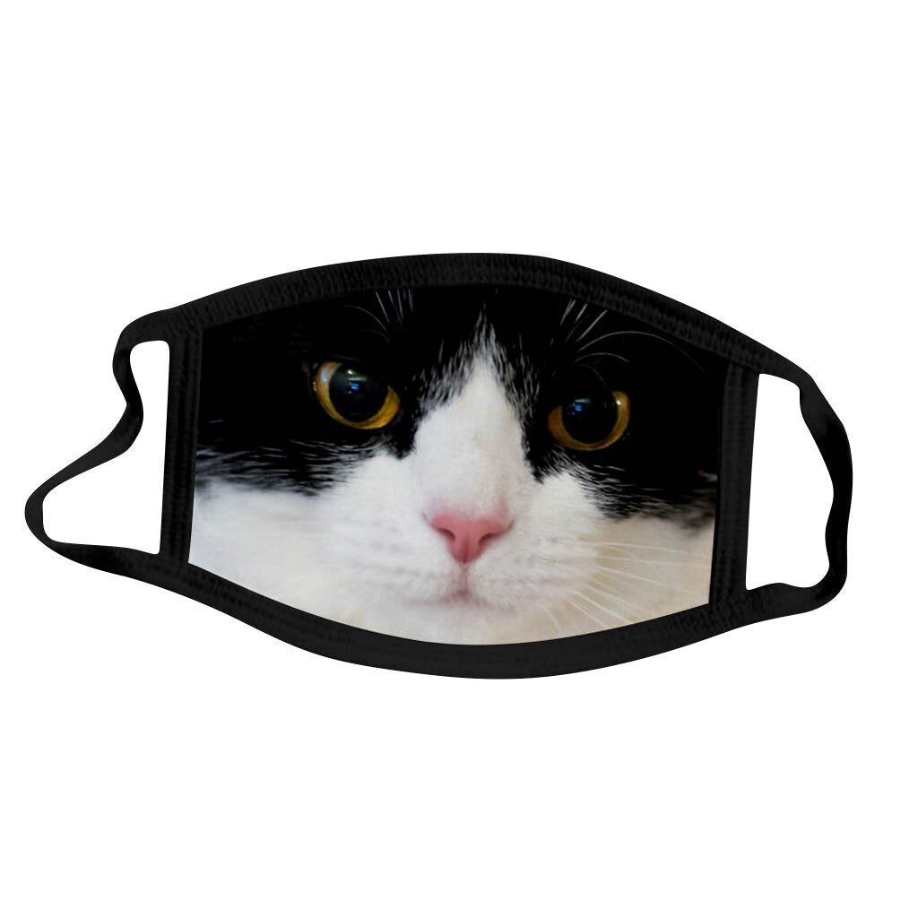 Katten mondkapje zwart witte kat