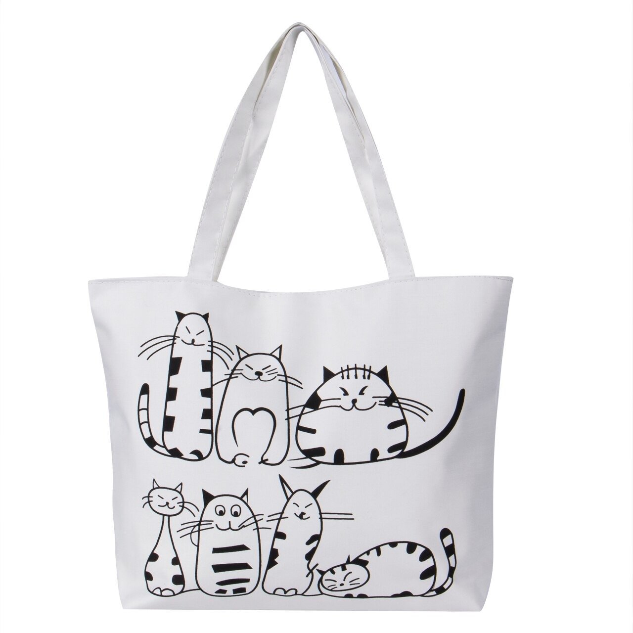 Katten strandtas / shopper | Wit The Happy Cat