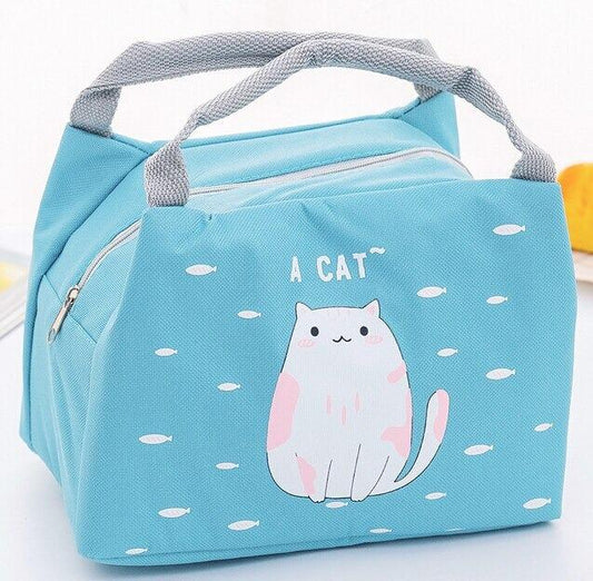 Katten koeltasje / lunchtasje "A Cat" | Turquoise