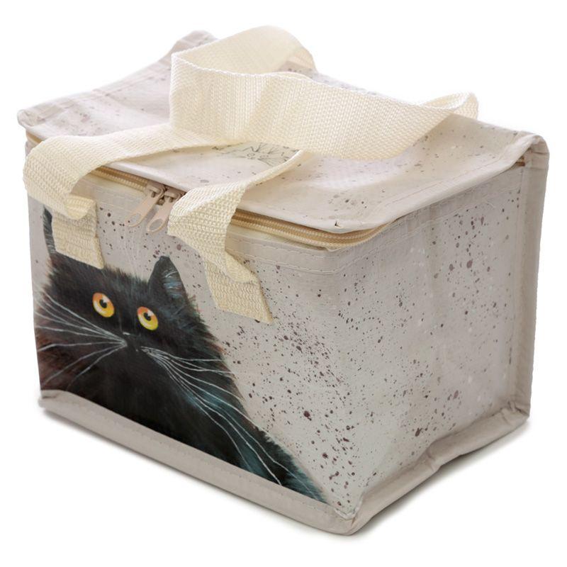 Katten koeltas wit met zwarte kat