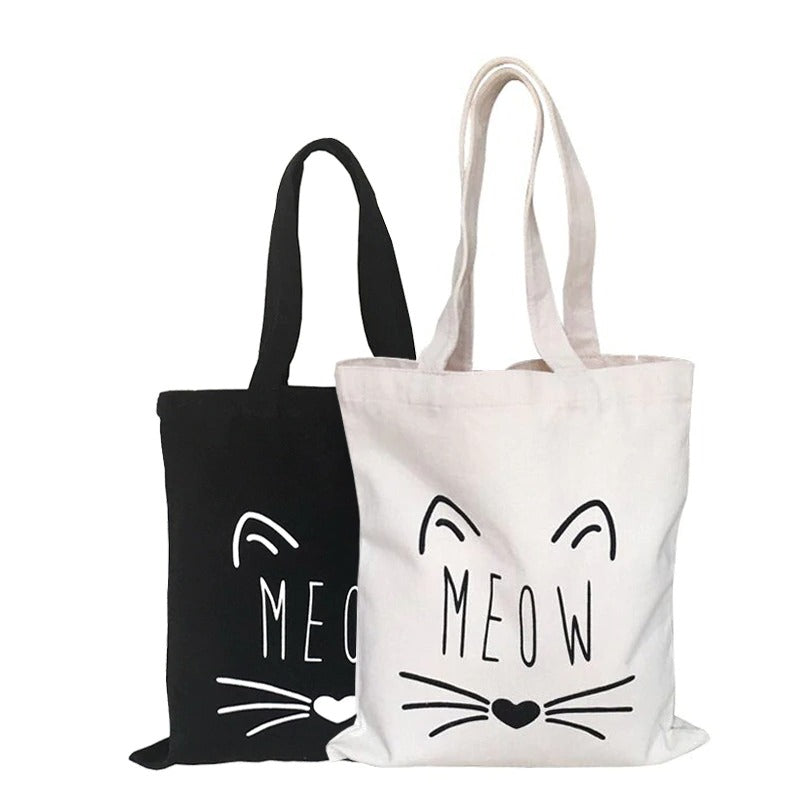 Katten katoenen draagtas "Meow" | Beige
