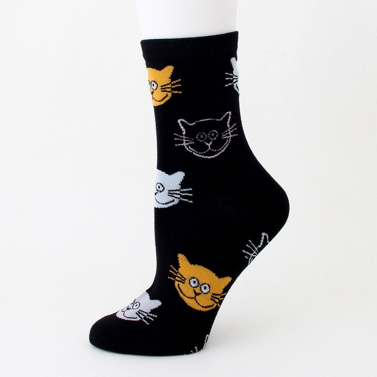 wees gegroet seinpaal Afwijzen Katten sokken zwart | wit en oranje kattenkoppen – The Happy Cat Shop