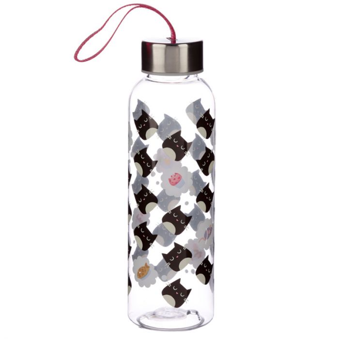 Waterfles met schroefdop en polsband | Feline Fine